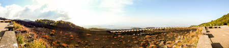A view of one of the World's most active Volcanoes, Mount Etna, which is located in Sicily in Italy.