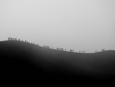 A view of one of the World's most active Volcanoes, Mount Etna, which is located in Sicily in Italy.