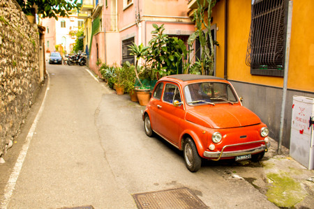 A view of the beautiful city of Taorimina city, in Sicily, Italy.
