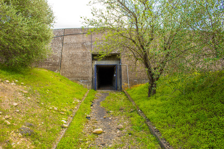 An old derelict war bunker in Sicily, Italy.の写真素材