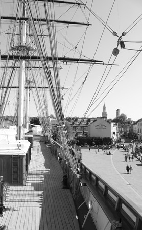 May 19, 2018 : The Cutty Sark, England, United Kingdom. The Cutty Sark is a famous and historic sailing ship. It sits now in the heart of London, England, open to all to see and learn.のeditorial素材