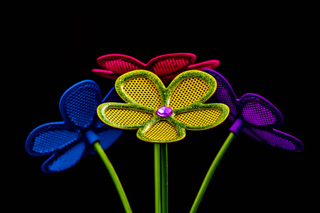 A beautiful bunch of metal flowers.の写真素材