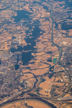 A typical view from above whilst flying across Europe.の写真素材