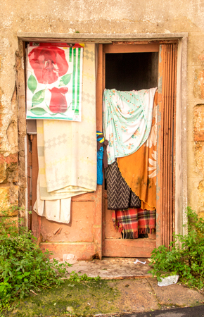 A typical doorway in Sicily, Italy.の写真素材