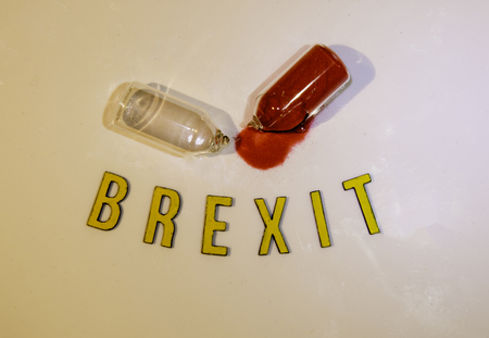 The Brexit deadline upon us now the time is up ! Here an egg timer broken in half to show time has...