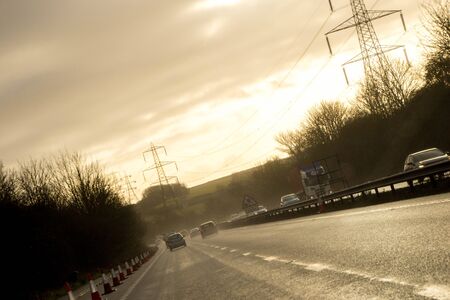 A typical view along one of the thousands of roads that network the United Kingdom for pleasure or...