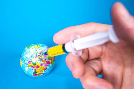With virus being prominent across the globe, here seen a solution to the virus spreading.の写真素材