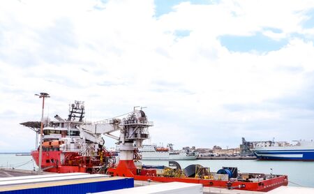 A large ship in the port of Catania, Sicily.