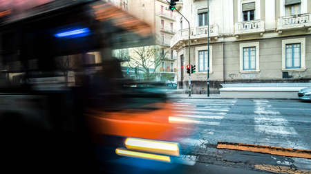 A typical road crossing for pedestrians in the center of Catania City, in Sicily, Italy.の写真素材