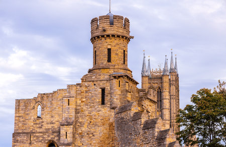A famous victorian landmark, situated in the heart of Lincoln, England, this old building used to house the worst criminals of all time.の写真素材