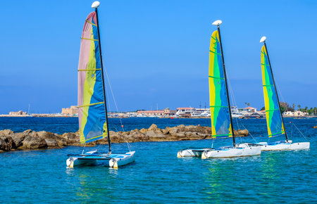 A watersports venue offering various rides to locals and tourists from all around.の写真素材
