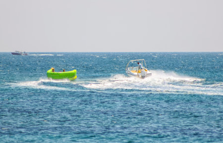 A watersports venue offering various rides to locals and tourists from all around.の写真素材