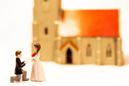 A male and female adult newlywed for a lifetime adventure.の写真素材
