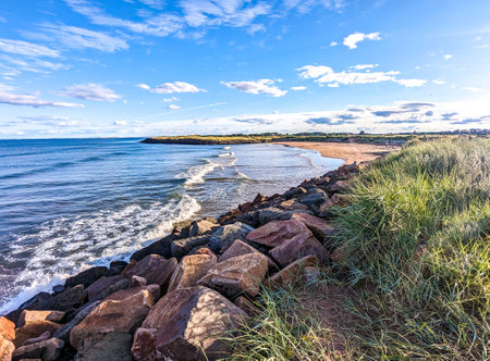 One of the thousands of miles of beaches that surround the United Kingdom, bringing joy and beauty to all those who wish to enjoy it.の写真素材