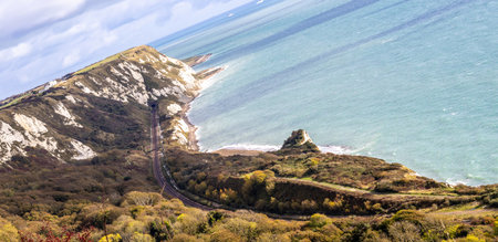 The beautiful landscapes of the south British Coast of England, United Kingdom, at Dover.の写真素材