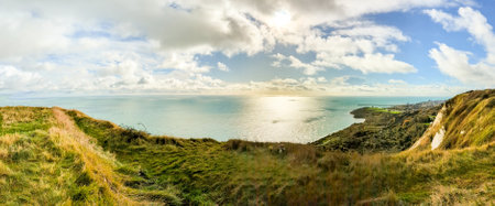 The beautiful landscapes of the south British Coast of England, United Kingdom, at Dover.の写真素材