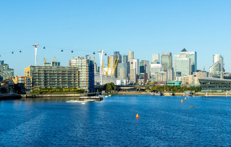 Skyscrapers and other unique building designs make up the cityscape of London, in the United Kingdom.の写真素材