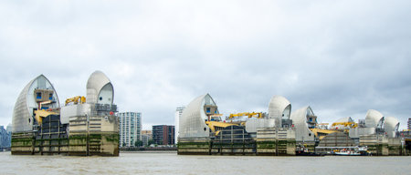 The River Thames flood defense barrier sits on standby if there should every be a significant rise...