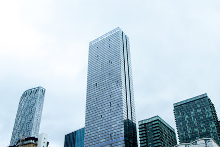 Skyscrapers and other unique building designs make up the cityscape of London, in the United Kingdom.の写真素材
