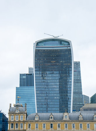 The Walkie-Talkie skyscraper that stands tall over London, United Kingdom, visited by millions per year.の写真素材