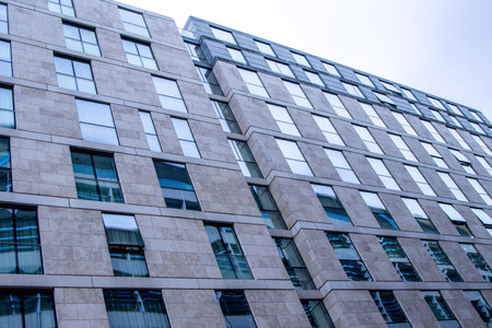 Offices and accommodation offered within a modern building located within a large city location.の写真素材