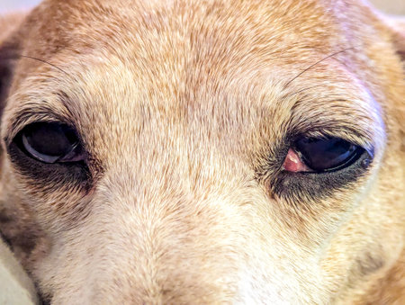 A healthcare condition which is common in Miniature Dachshunds, Cherry Eye affects the tear duct area of the eye socket.の写真素材
