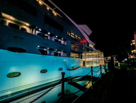 A large superyacht that is used or owned by people of wealth. Often used to take people of business people on holidays and trips across the world.の写真素材