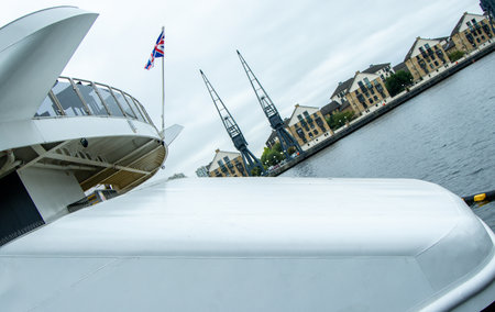 A large superyacht that is used or owned by people of wealth. Often used to take people of business people on holidays and trips across the world.の写真素材
