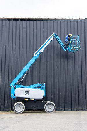 A Mobile Elevated Working Platform (MEWP) for working at height ready to be bought or rented.の写真素材