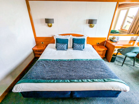 A hotel room which has been prepared for it's next occupants to live in. Cleanliness is important for reviews to stay high.の写真素材