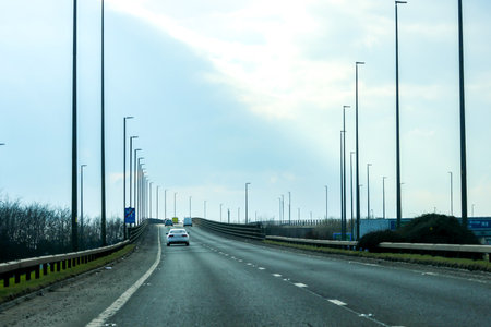 One of the major roads within the United Kingdom, used by millions of drivers getting to their destinations across country.の写真素材
