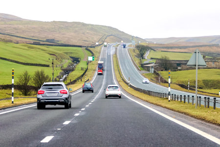 One of the major roads within the United Kingdom, used by millions of drivers getting to their destinations across country.の写真素材