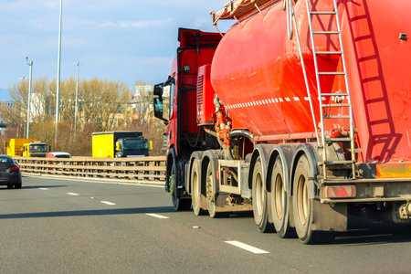 A class 1 heavy goods vehicle used to carry dangerous goods to and from it's customer(s).の写真素材