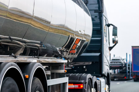 A class 1 heavy goods vehicle used to carry dangerous goods to and from it's customer(s).の写真素材