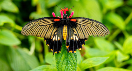 Butterflies are often the beauty that appears in all kinds of places with their bright colours or interesting patterns to be visually enjoyed. Here seen in a zoo enclosure so you can get up close and personal to them.の写真素材