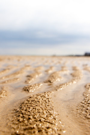 A Typical British Beach View From One Of The UK's Coastlines. This location being Cleethorpes on the...