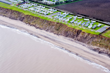 A view from above the British Coastline, just a small section of the thousands of miles to cover.の写真素材