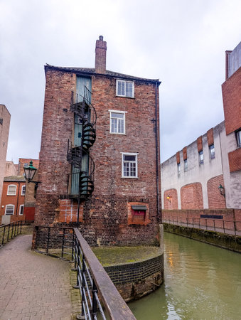 A very old victorian building which still stands strong to this day, in Lincoln, England, UK.の写真素材