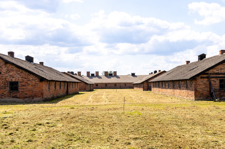 Prisoner of war camp buildings which were once used to house thousands of prisoners of war.の写真素材