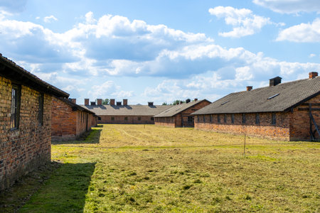 Prisoner of war camp buildings which were once used to house thousands of prisoners of war.の写真素材