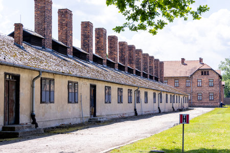 Prisoner of war camp buildings which were once used to house thousands of prisoners of war.の写真素材