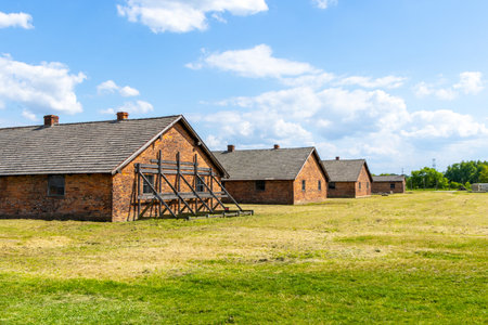 Prisoner of war camp buildings which were once used to house thousands of prisoners of war.の写真素材