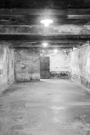 Prisoner of war camp gas chambers which were once used to kill thousands of Jewish prisoners of war.の写真素材