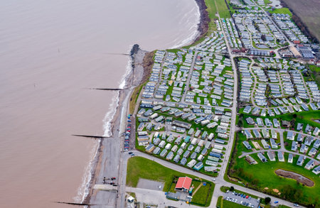 A view from above the coastline, just a small section of the thousands of miles to cover.の写真素材