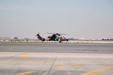 French Battle helicopter on Dubai airshowのeditorial素材