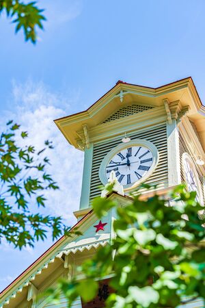 Summer in Hokkaido Sapporo Clock Tower (the dance hall of the former Sapporo Agricultural School)の写真素材