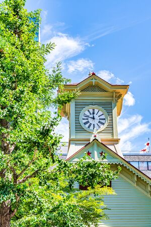 Summer in Hokkaido Sapporo Clock Tower (the dance hall of the former Sapporo Agricultural School)の写真素材