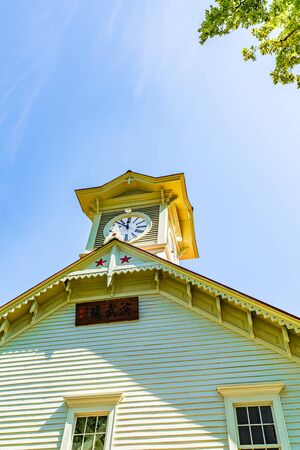 Summer in Hokkaido Sapporo Clock Tower (the dance hall of the former Sapporo Agricultural School)の写真素材