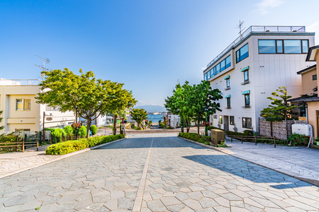 Hokkaido scenery in summer,Hakodate Motomachi Sloped Landscape [Hachimanzaka]のeditorial素材