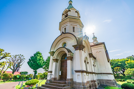 Hokkaido scenery in summer, Hakodate Orthodox Churchのeditorial素材